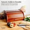 Boîte à Pain - Creative Home - Brun - Bois de Hêtre - 38x28,5x17,5 cm - Couvercle en Rouleau