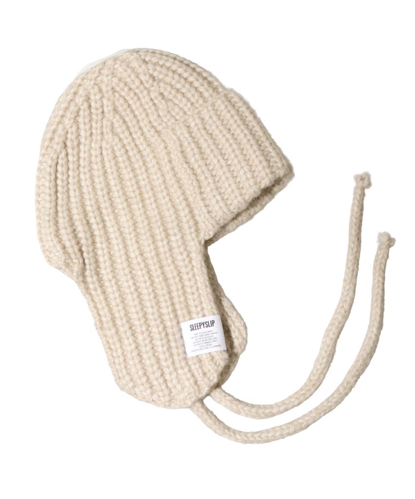 Seullipiseullib Moss Knit Beige Trooper Hat