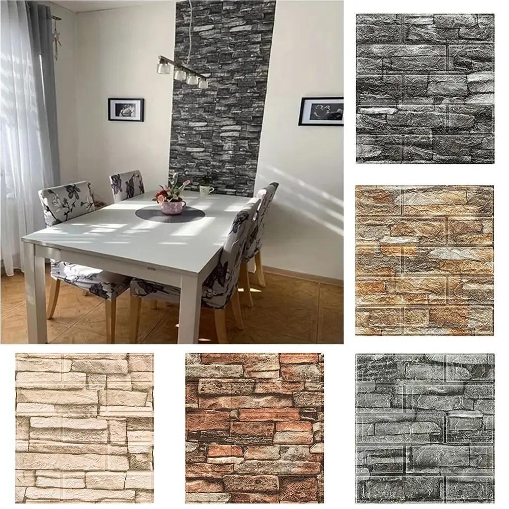Waterproof Foam Brick Wallpaper Foam Soundproof Anti-collision 3D Wall Stickers Self Adhesive DIY Wall Decals