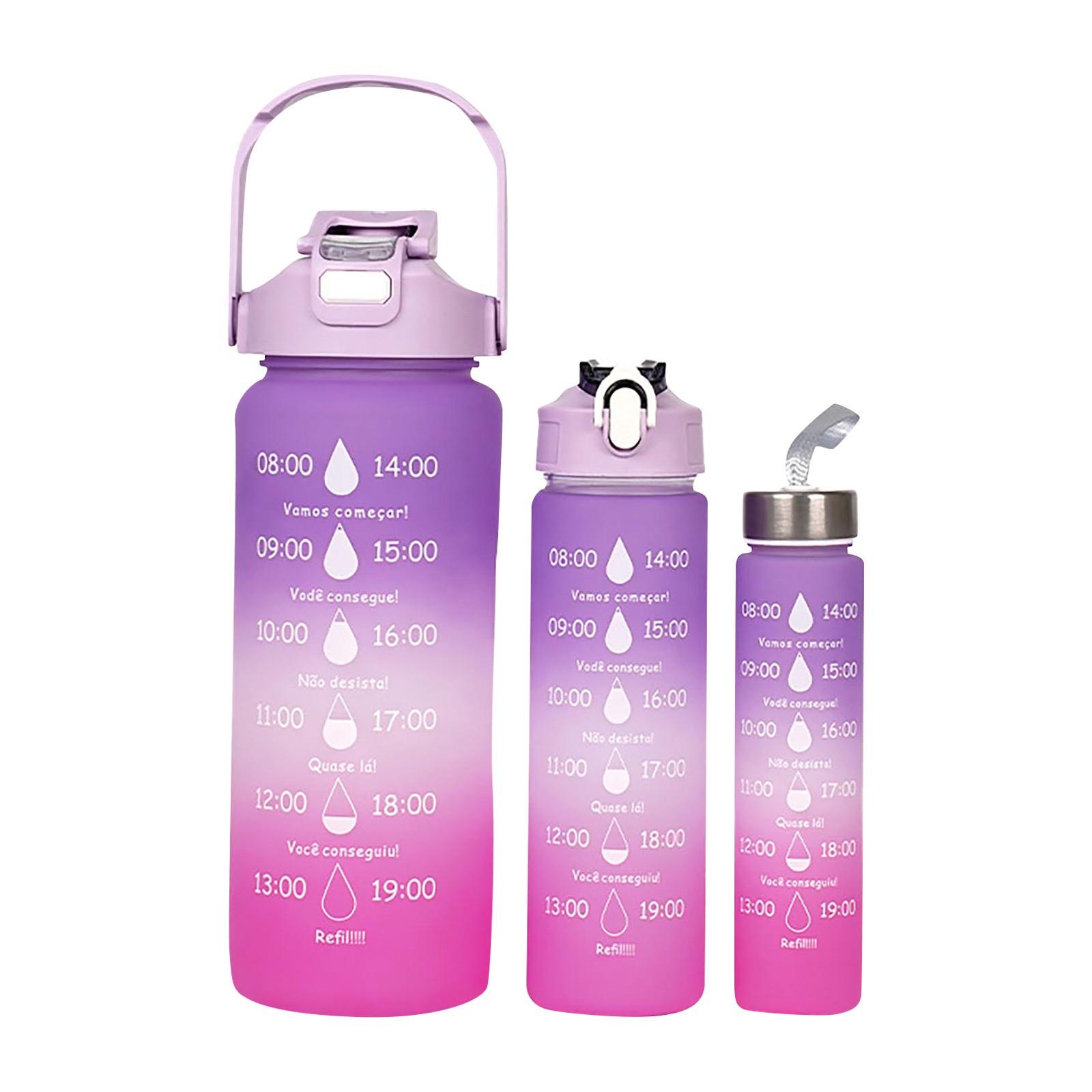 

Набор из 3 пластиковых чашек с градиентом, большая емкость, спортивная бутылка для воды, портативная чашка для путешествий на открытом воздухе, в тренажерный зал, для фитнеса, студентов One Size