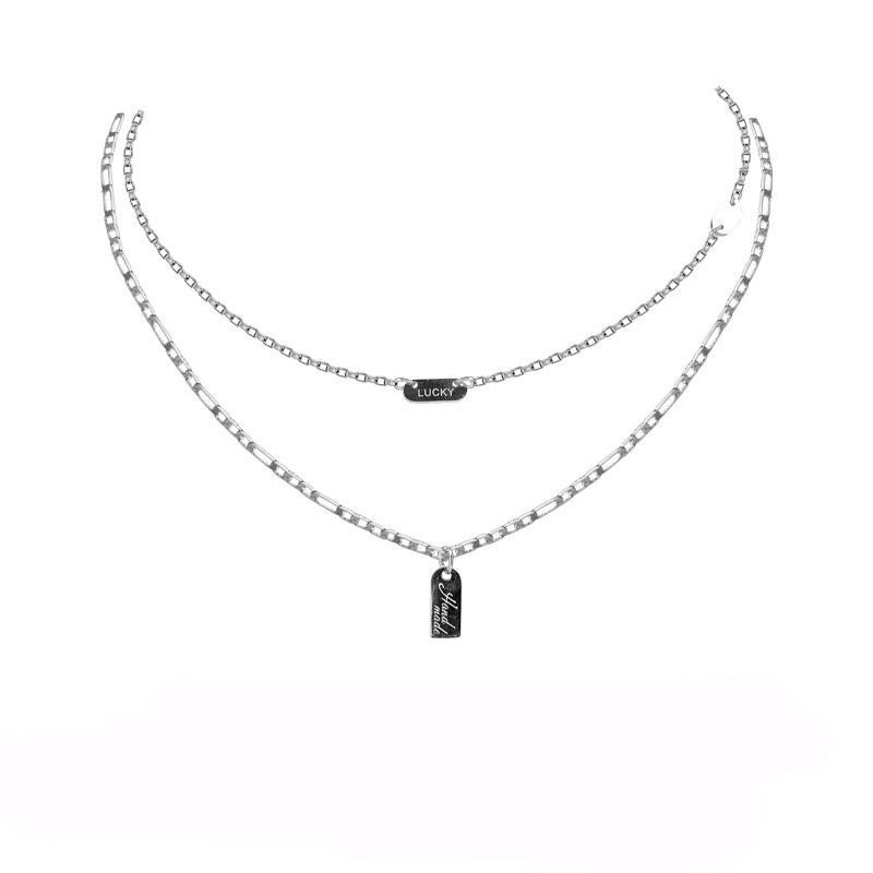 

Двухслойное ожерелье с буквами для женщин Ins Hip hop Cold Style Clavicle Chain для женщин Интернет-знаменитости Ювелирные изделия Ожерелье Аксессуары