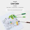 Monami Live Color Pen Set Water-Based Twin Marker, Fine & Bullet Dual Tip Marker for Coloring, Drawing