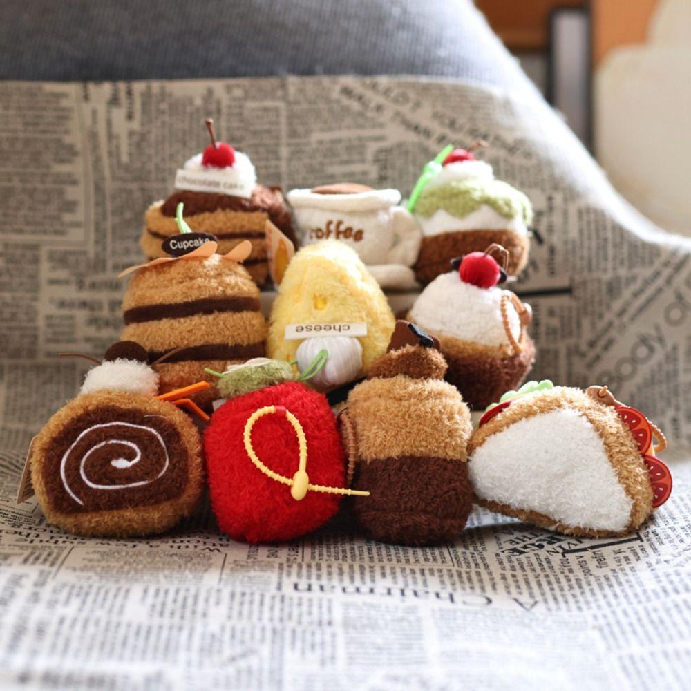 Cookie Cupcake Sandwich Cheese Doll Afternoon Tea Series Dessert Plush Keychain  Jewelry Gfit