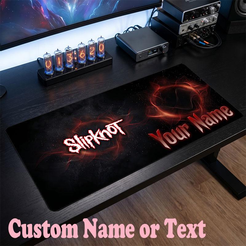 Tappetino per Mouse Slipknot con Nome Personalizzato, Tappetino Grande per Scrivania, Regalo Personalizzato per Ufficio Domestico
