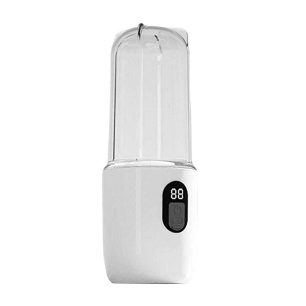 Portable Blender Electric Cordless USB Rechargeable Juicer Cup with Lid Powerful Blending for Gym Travel Kitchen White