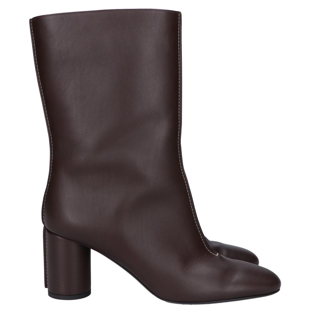 HERMES [Excellent condition] Defire stitched leather short boots shoes 40 Dark brownUsed