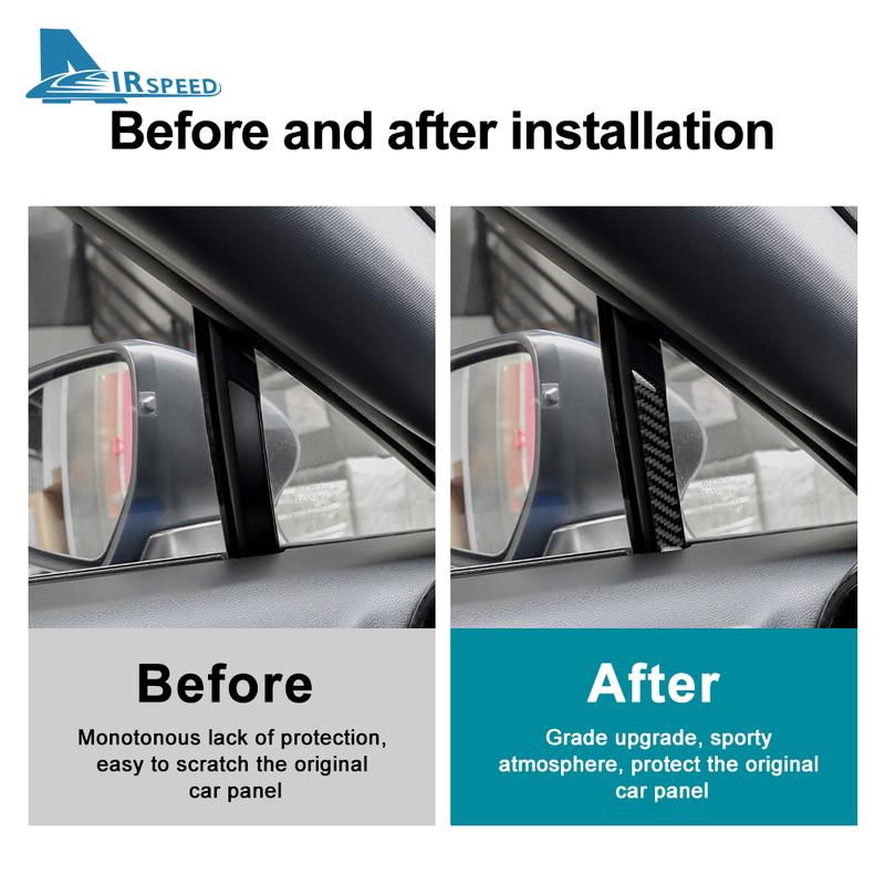 Echte Carbonfaser Auto-Fenster-Dekorationsaufkleber für Subaru BRZ Toyota GR86 2024 RHD LHD Innenraumverkleidungszubehör