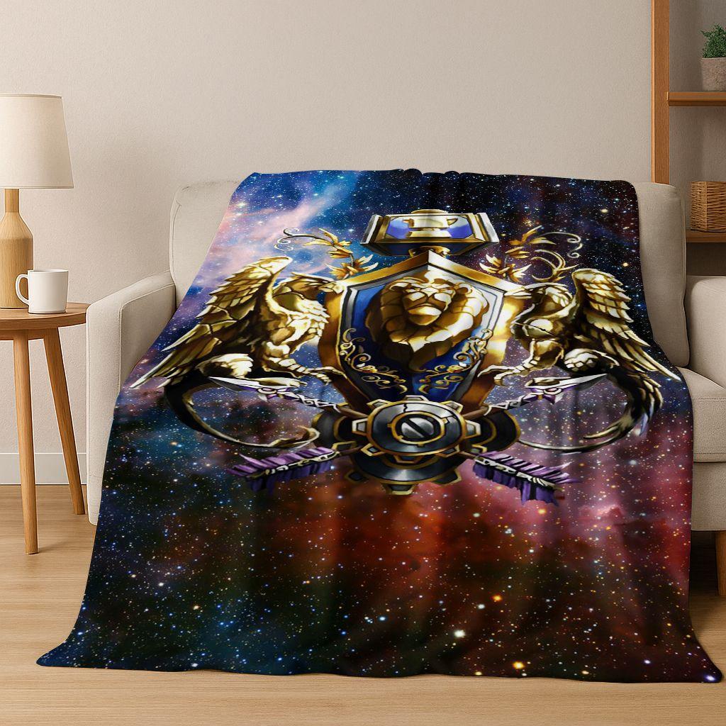 WOW World of Warcraft Arthas Demon Illidan Sylvanas Flannel Blanket,Cozy Soft Throw Blanket for Home Bedroom Bed Sofa Cover Gift