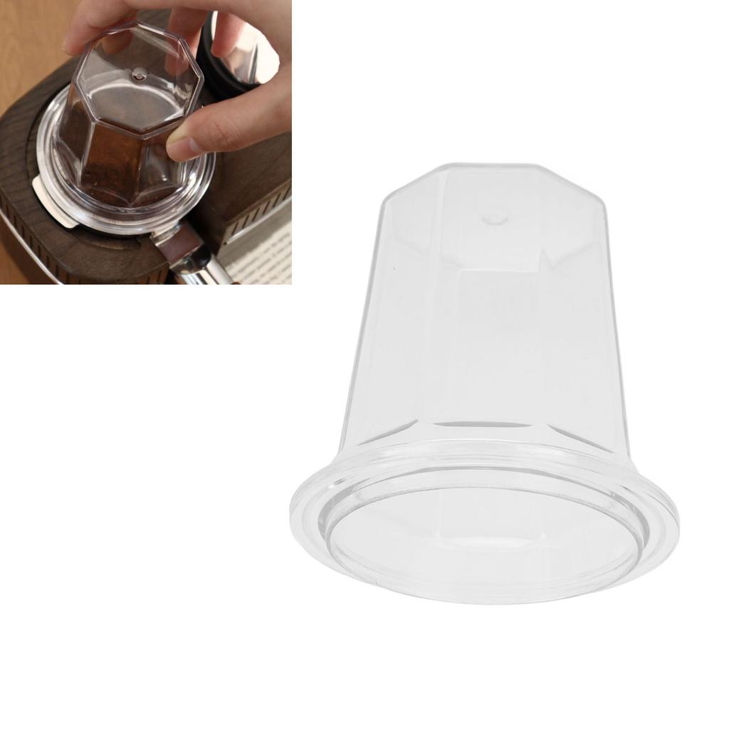 Coffee Ground Dosing Cup PC Antistatic Transparent Coffee Powder Feeder Dosing Cup for Portafilter Basket