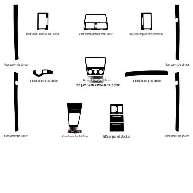 09-14 Skoda Octavia Interior Carbon Fiber Sticker, Free Replacement for Damage