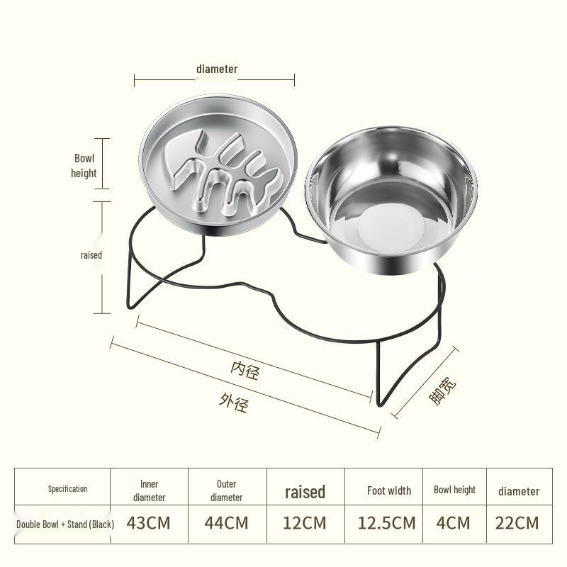 Non-Slip Stainless Steel Slow Feeder Bowl for Small to Medium Dogs and Cats
