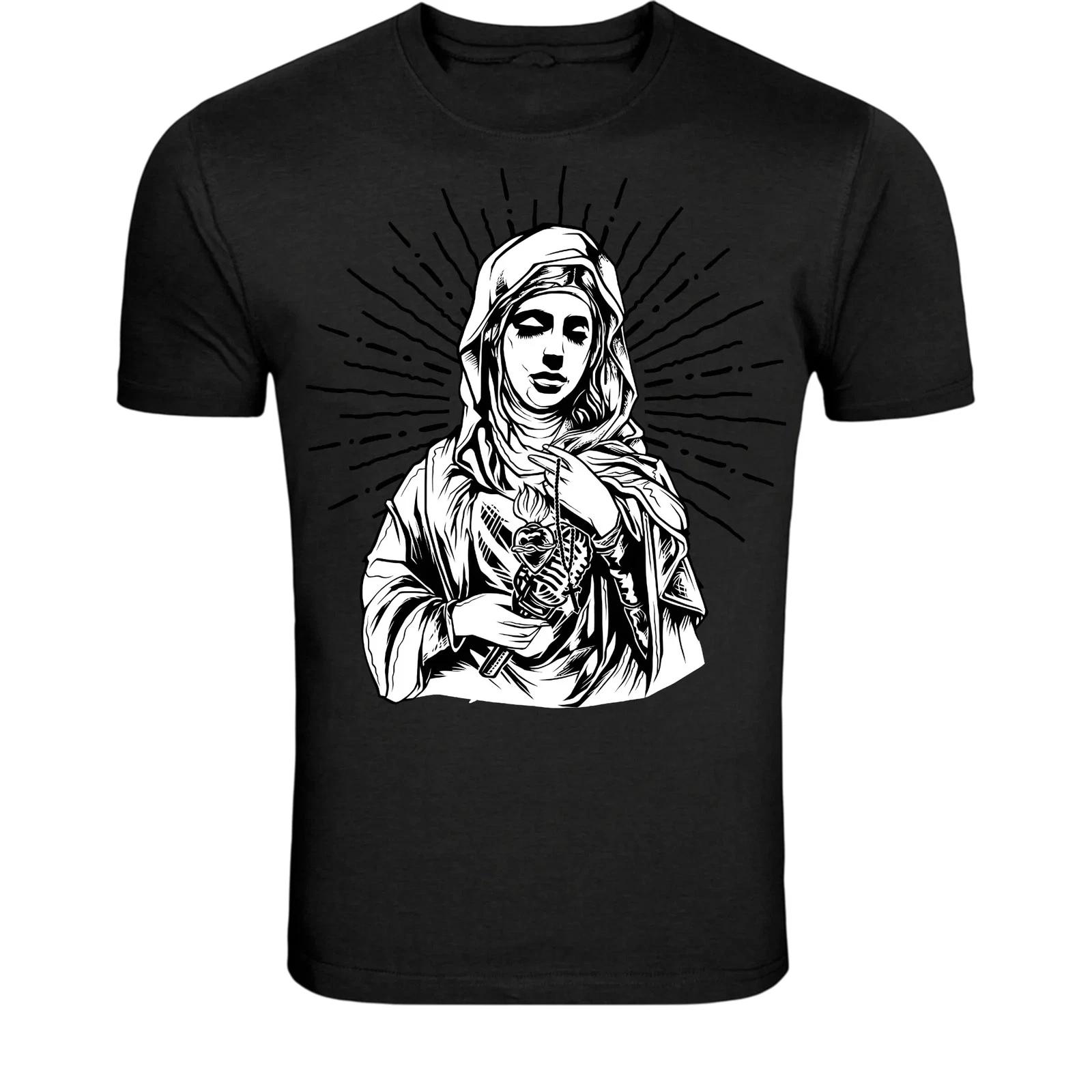 Sacred Virgin Mary Religious T-Shirt - Christian Faith Graphic 3XL