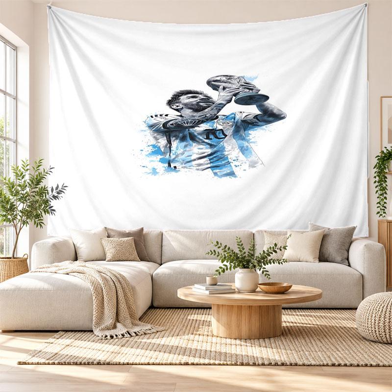 Lionel Messi Wall Tapestry, Soft Fabric Wall Hanging, Decorative Backdrop For Bedroom Home Wall Art