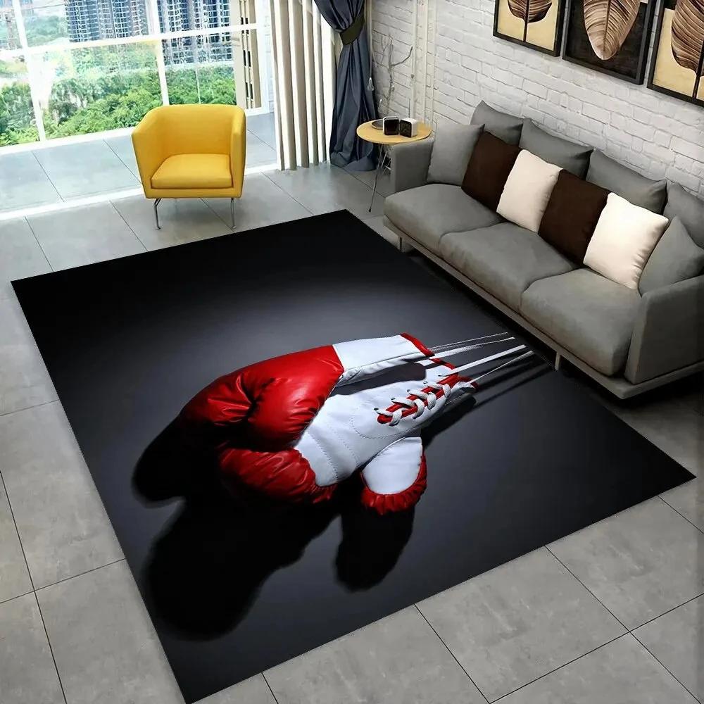 3D Boxing Gloves Boxer Fight Area Rug Large,Carpet Rug for Living Room Bedroom Sofa Doormat Decoration,Kids Non-slip Floor Mat