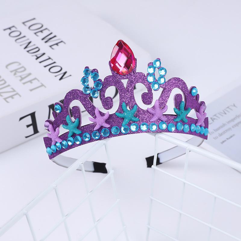 Mermaid Princess Rhinestone Crown Headband for Kids' Cosplay
