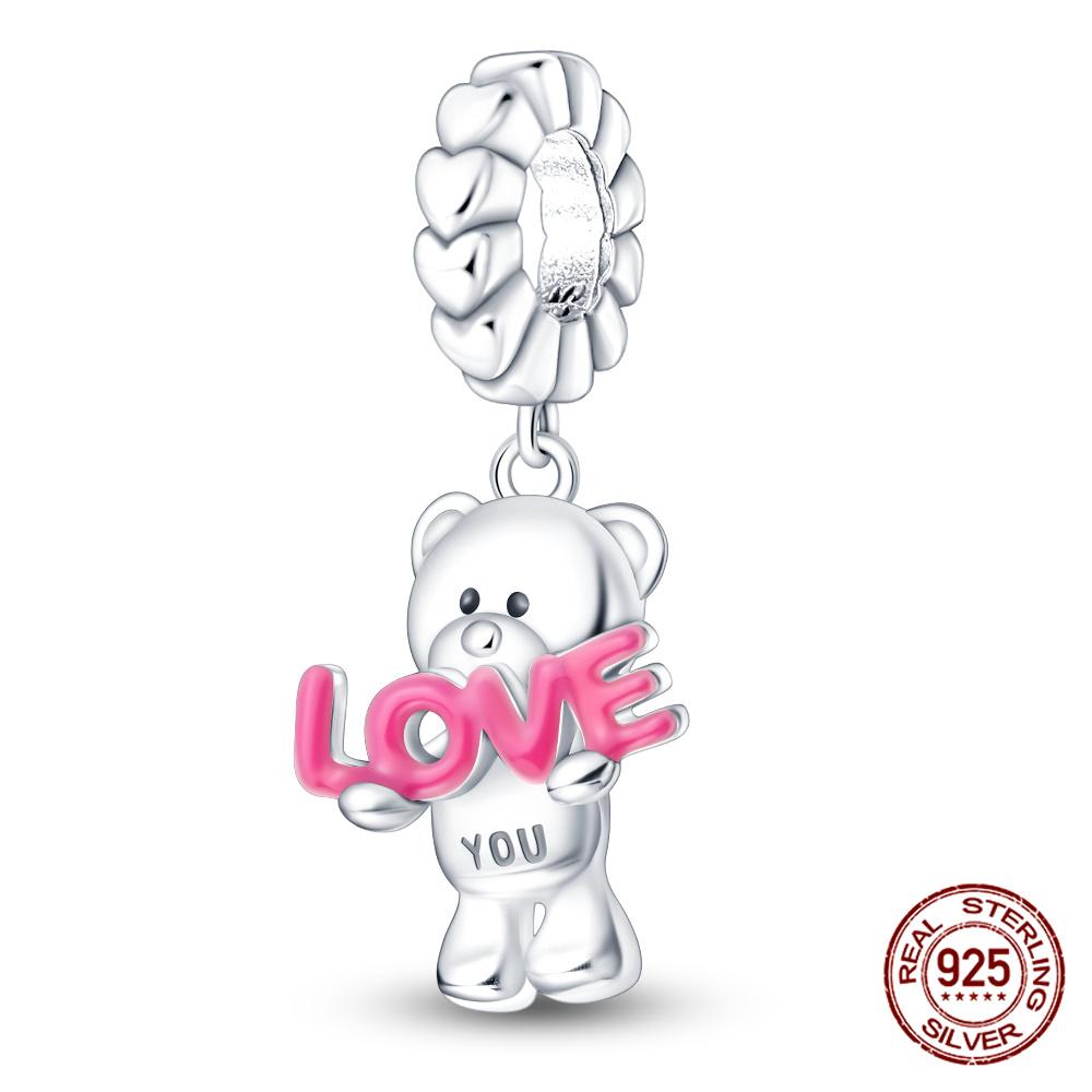 100% 925 silver Animal Series Bulldog Zebra Squirrel Charms Fit Original 925 Bracelet DIY Jewelry Making Women Gift