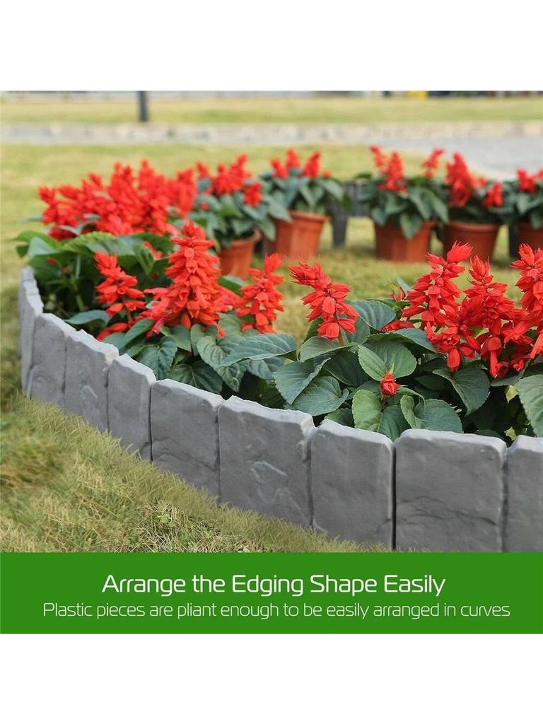 5-10 pcs Garden Fence Imitation Stone Plant Support Stake Outdoor Landscape Edging Decorative Border Garden Plant Accessories