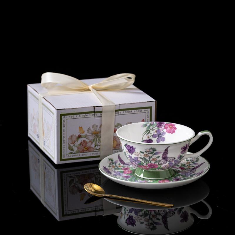 Bone China Coffee Cup Set Afternoon Tea Set High-End Exquisite Ceramic British Black Tea Cup And Saucer Set Household Women