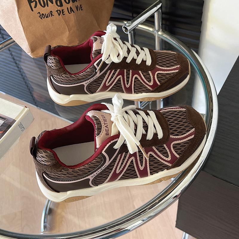Leather German Training Shoes Women's 2025 Autumn New Korean Version of Versatile Lace-up Sports Shoes Casual Shoes Forrest Gump Shoes Running Shoes