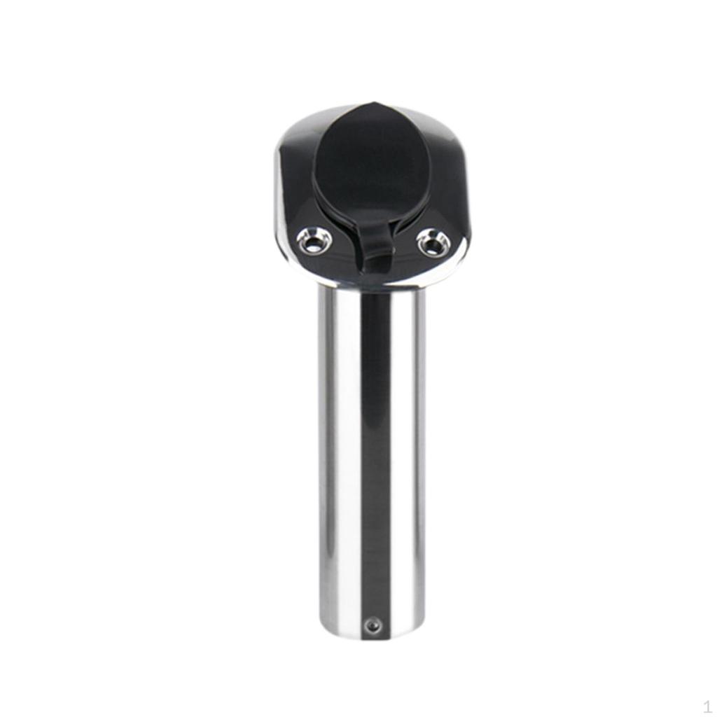 Stainless Steel Fishing Rod Holder, Accessory, Rest, with Drain, Flush-mounted, Lid