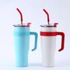40oz Stainless Steel Insulated Tumbler with Handle and Straw