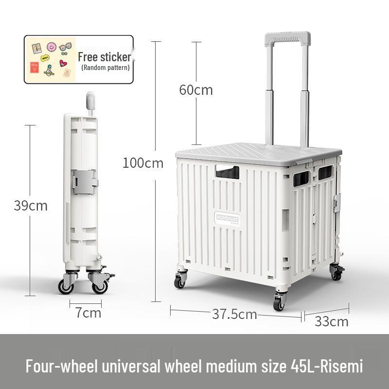 Tragbarer Faltbarer Einkaufstrolley mit Rädern - Umweltfreundlicher Multifunktionaler Handgezogener Wagen
