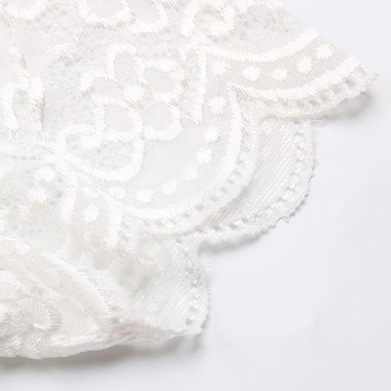 Summer Sexy Women's Bodysuits Lace Backless Strapless Tight Fitting Clothes O Neck Short Sleeve