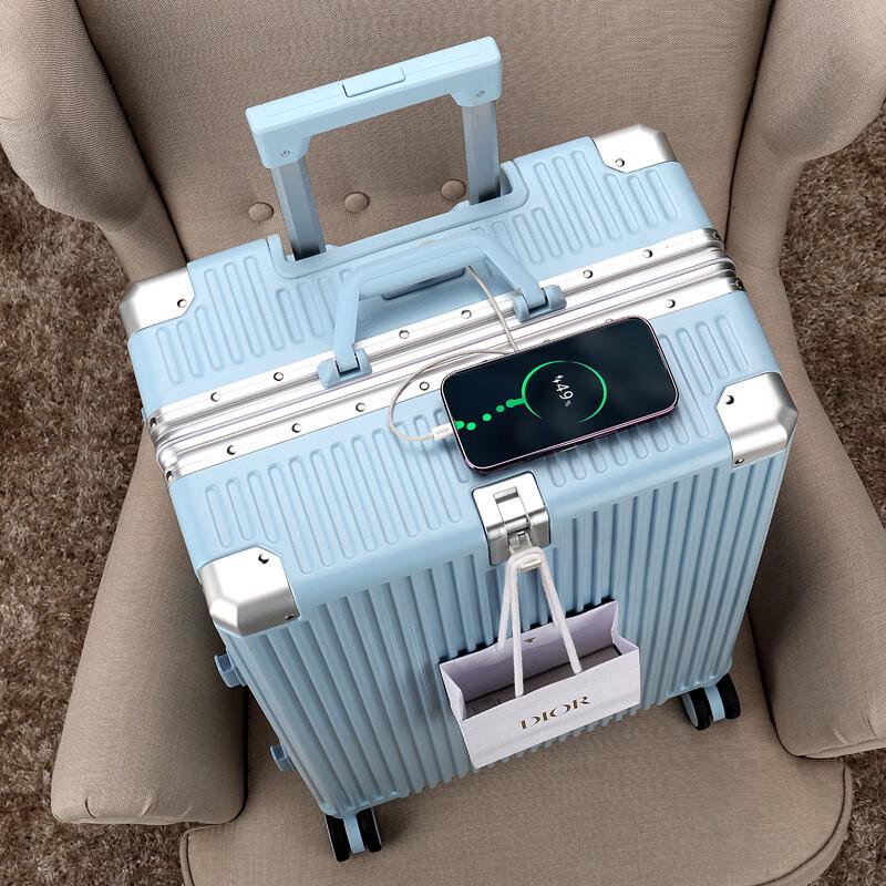 Yaxuange Smart Aluminum Frame Luggage with Cup Holder  USB 20 inch