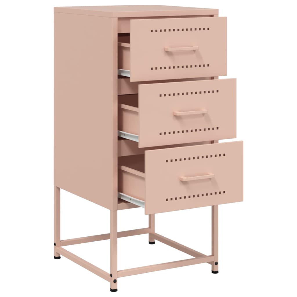 Nightstands 2 Pcs Pink 36 X 39 X 78 Cm Steel