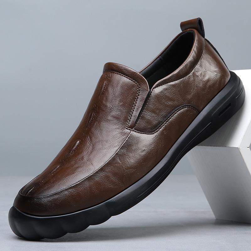 

Leather shoes men s 2025 autumn new business dress leather breathable men s British one-pedal slip casual men s shoes 44