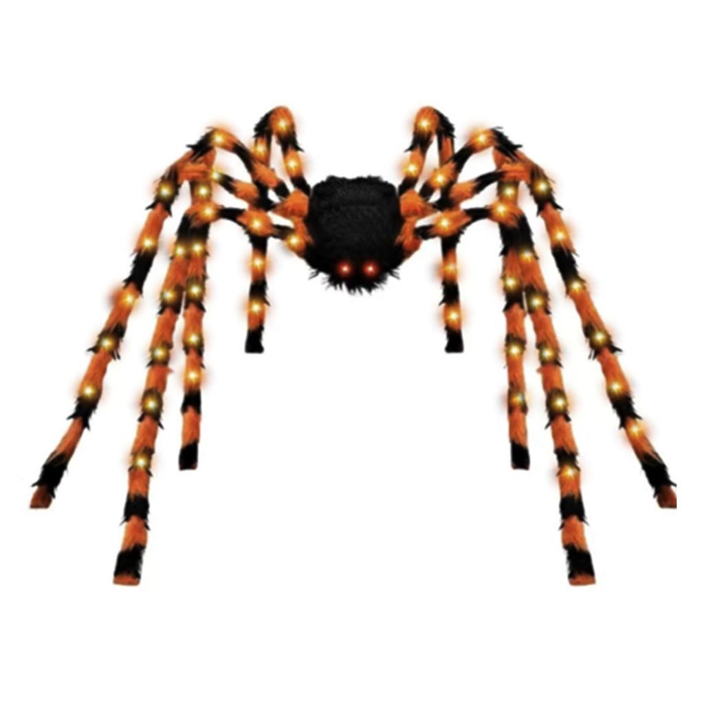 7in Jumbos Halloween Light Up Spider Scary Giant Spider For Indoor Outdoor Halloween Spider Decorations Party Favors Yard Home House Décor Multicolor