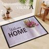 Wood Grain Flowers Crystal Velvet Floor Mat Entry Door Mat Foot Mat Valentine's Day Flower Home Decoration Small Carpet