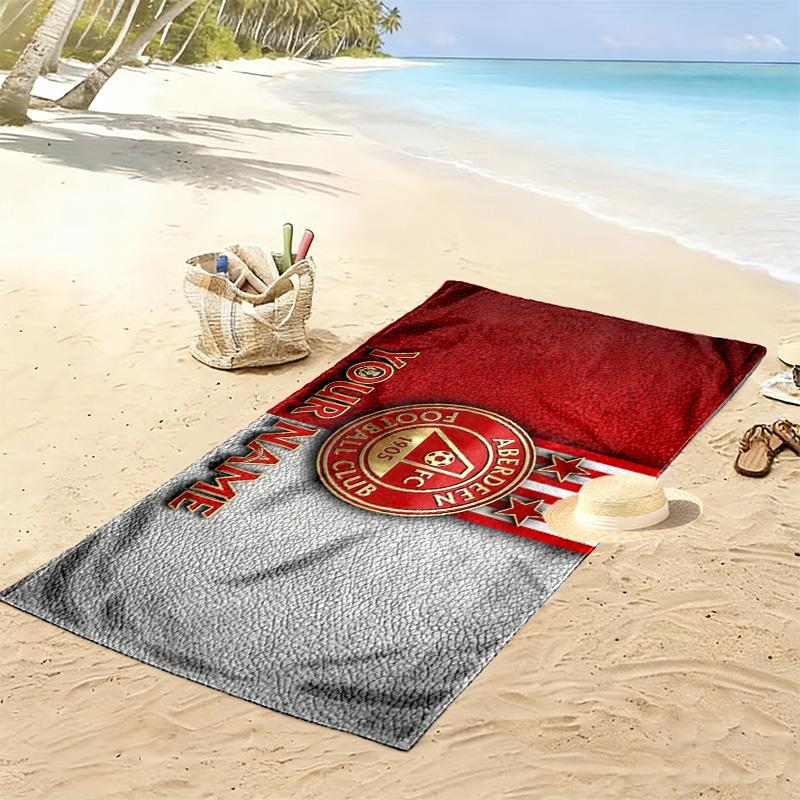 Aberdeen Football Club Print Beach Towel, Large Soft Quick Dry Towel for Beach Camping Swimming