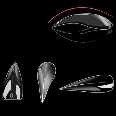 120pcs Curved Stiletto Nail Dual Forms Transparent Full Cover Molds False Nail Tips 3D Eagle Claw Fake Nails