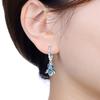 925 Silver Blue Iris Flower Drop Earrings Women Earrings Charm Fashion Versatile Party Jewelry Gifts