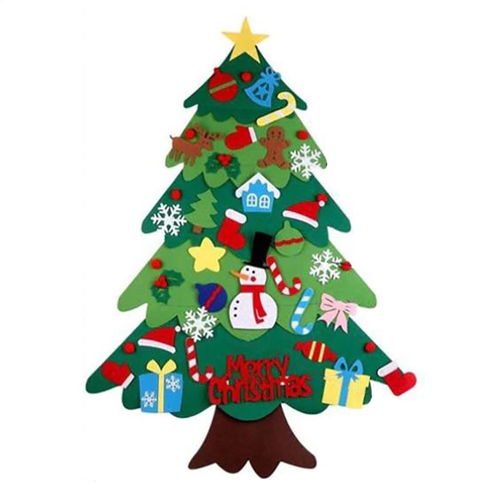 DIY Felt Christmas Tree Christmas Decoration for Home Navidad Noel 2026 New Year Christmas Ornaments Santa Claus Xmas Kids Gifts