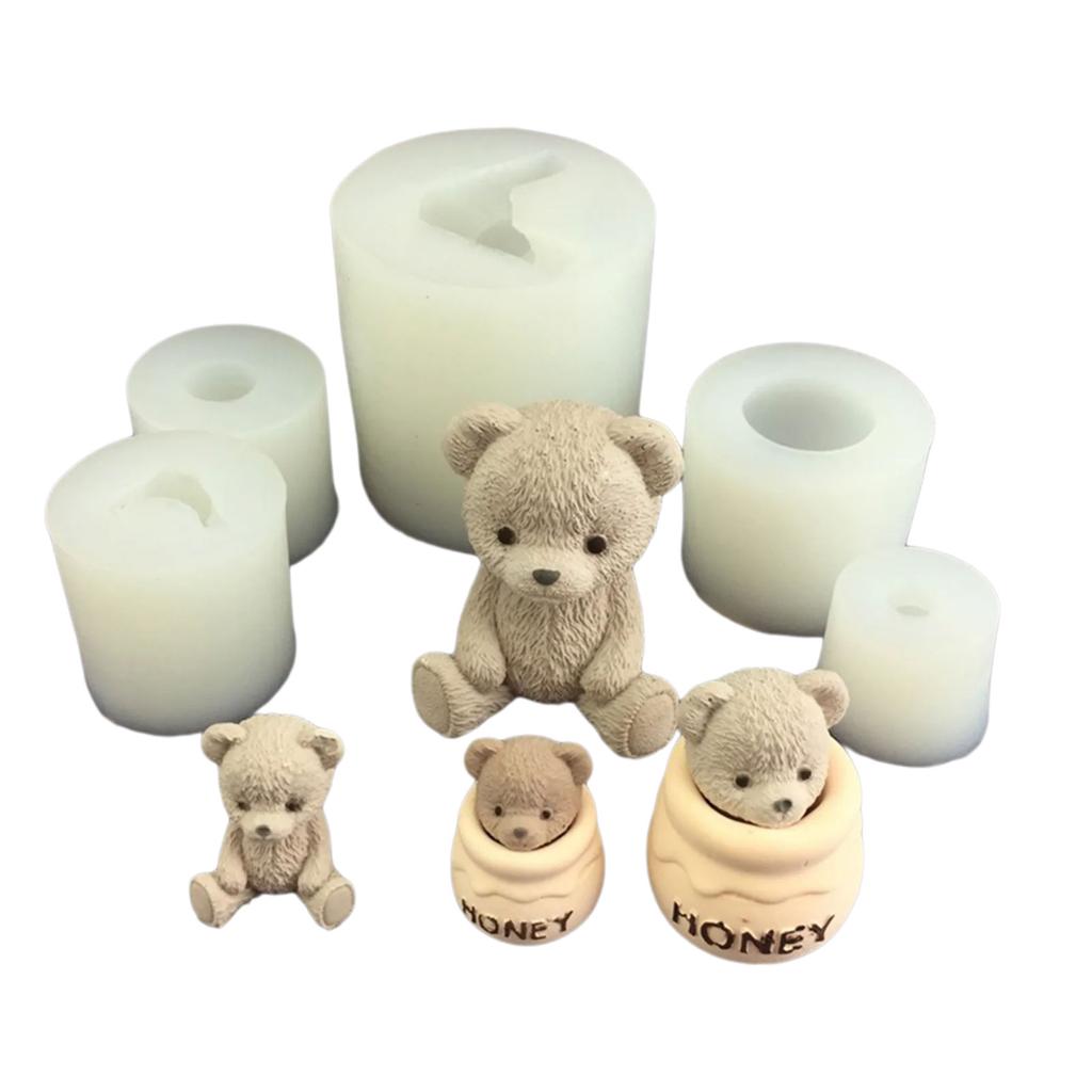 Bear Shaped Candle Molds Bear Resin Molds for DIY Candle Soap Chocolate Cake Fondant Decorations Muffins Mousses