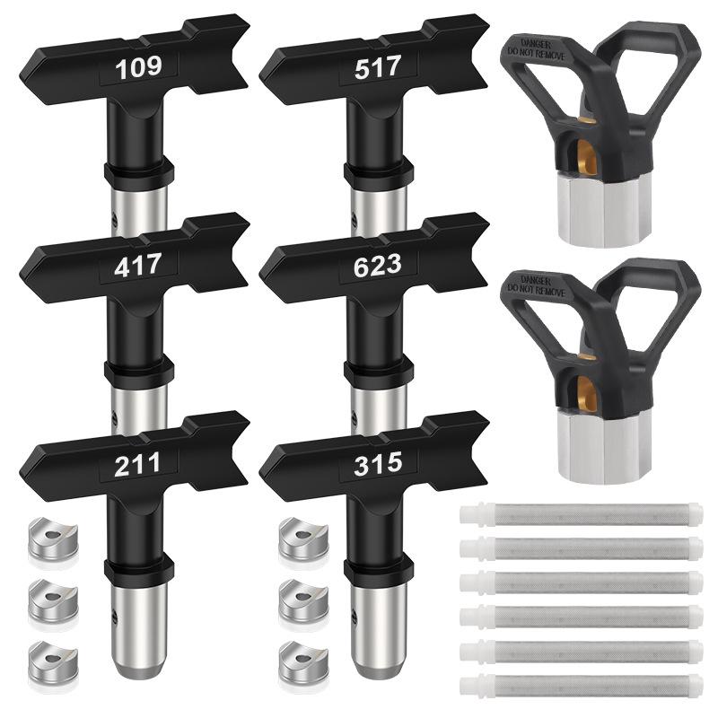 High-Pressure Airless Sprayer Kit: Nozzle, Duckbill Seat, Pipe, Spray Gun Filter, Extension Rod.