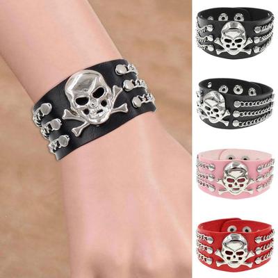 Europäisches und amerikanisches Punk-Totenkopf-Nietenarmband – trendiger Rock-Nachtclub-Stil