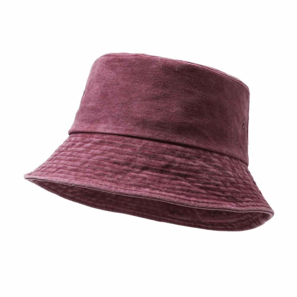 

Solid Color Bucket Hat Wide Edge Sun Hat Vintage Fisherman Hat Beach Activities фиолетовый