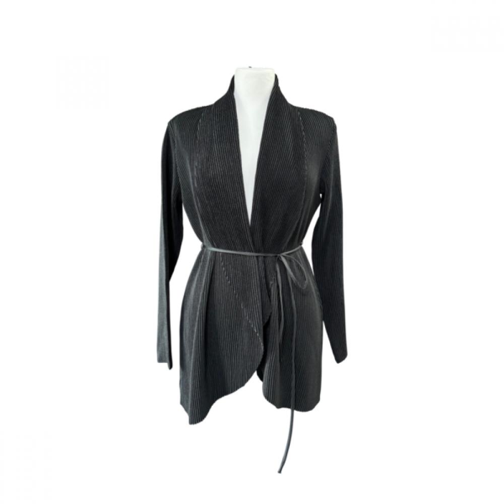 Specchio Cardigan deschis cu guler șal și panglică în talie 461 806