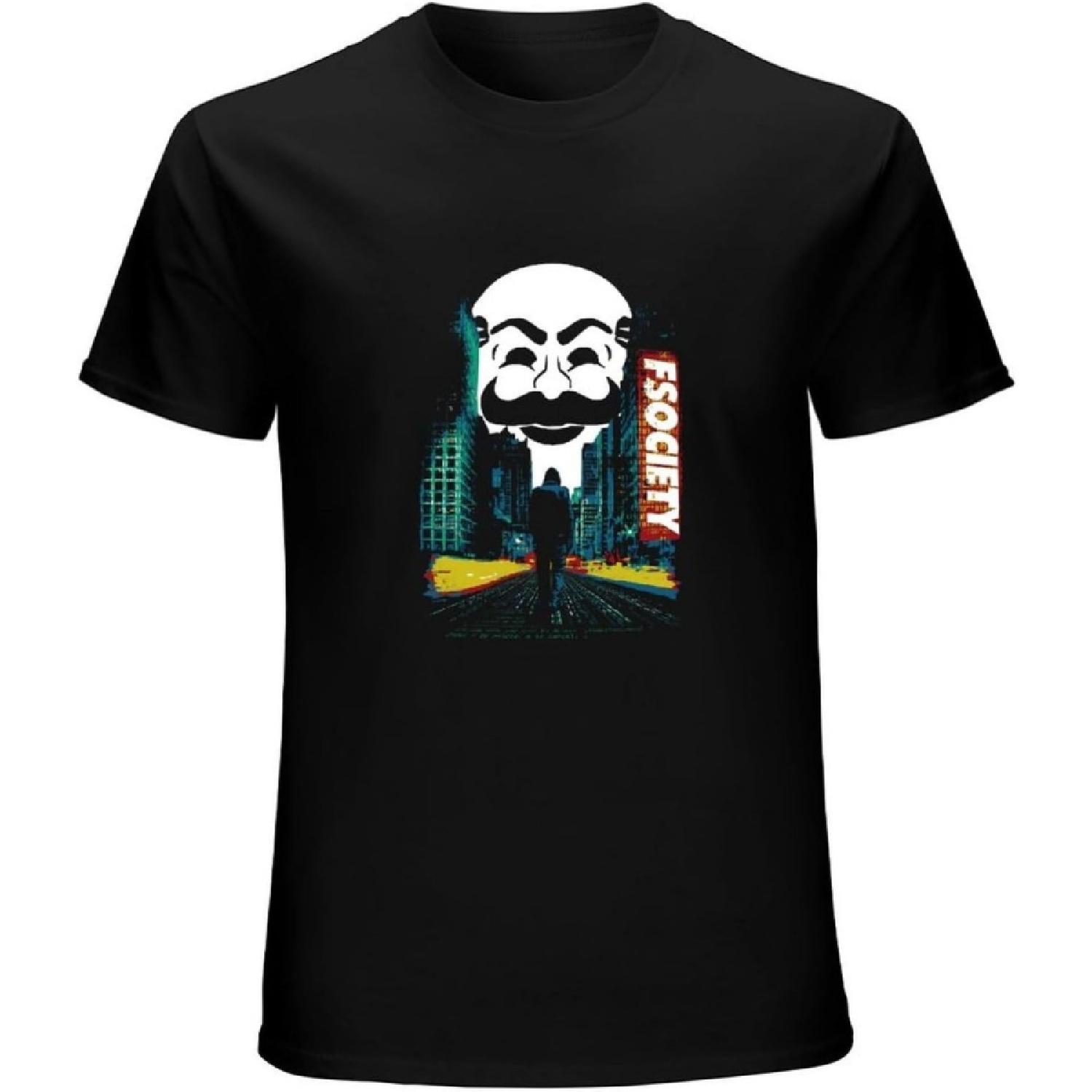 

Модная мужская футболка Mr Robot с коротким рукавом, хлопковая, с принтом Fsociety, уличная одежда, футболка хакера, топы, одежда в стиле Харадзюку, подарок, футболки с коротким рукавом, черная S разноцветный