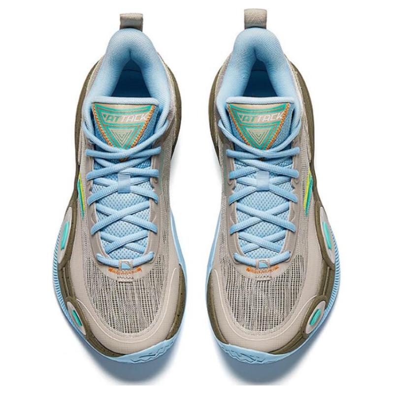 Anta Raid 1 Low Top Basketball Shoes Men's Gray Sneakers 112421109-4