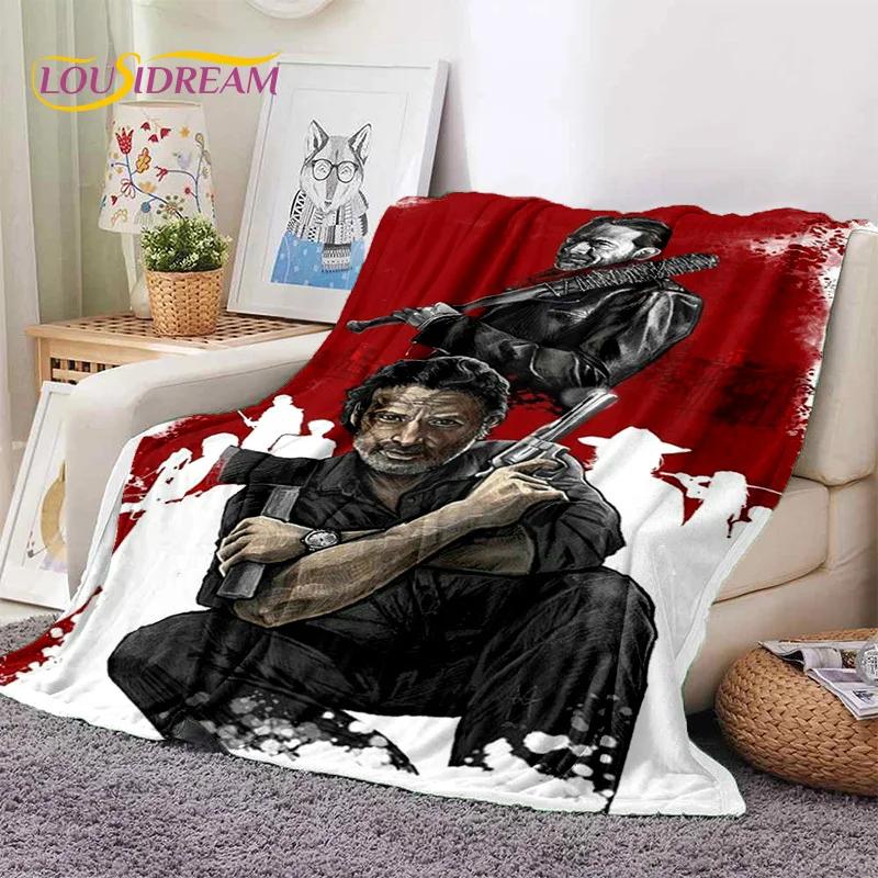 The Walking Dead Lincoln TWD Miękki Flanelowy Koc na Łóżka Sypialnię Kanapę Piknik, Koc Rzutowy do Okrycia na Zewnątrz Rekreacja Drzemka Prezent