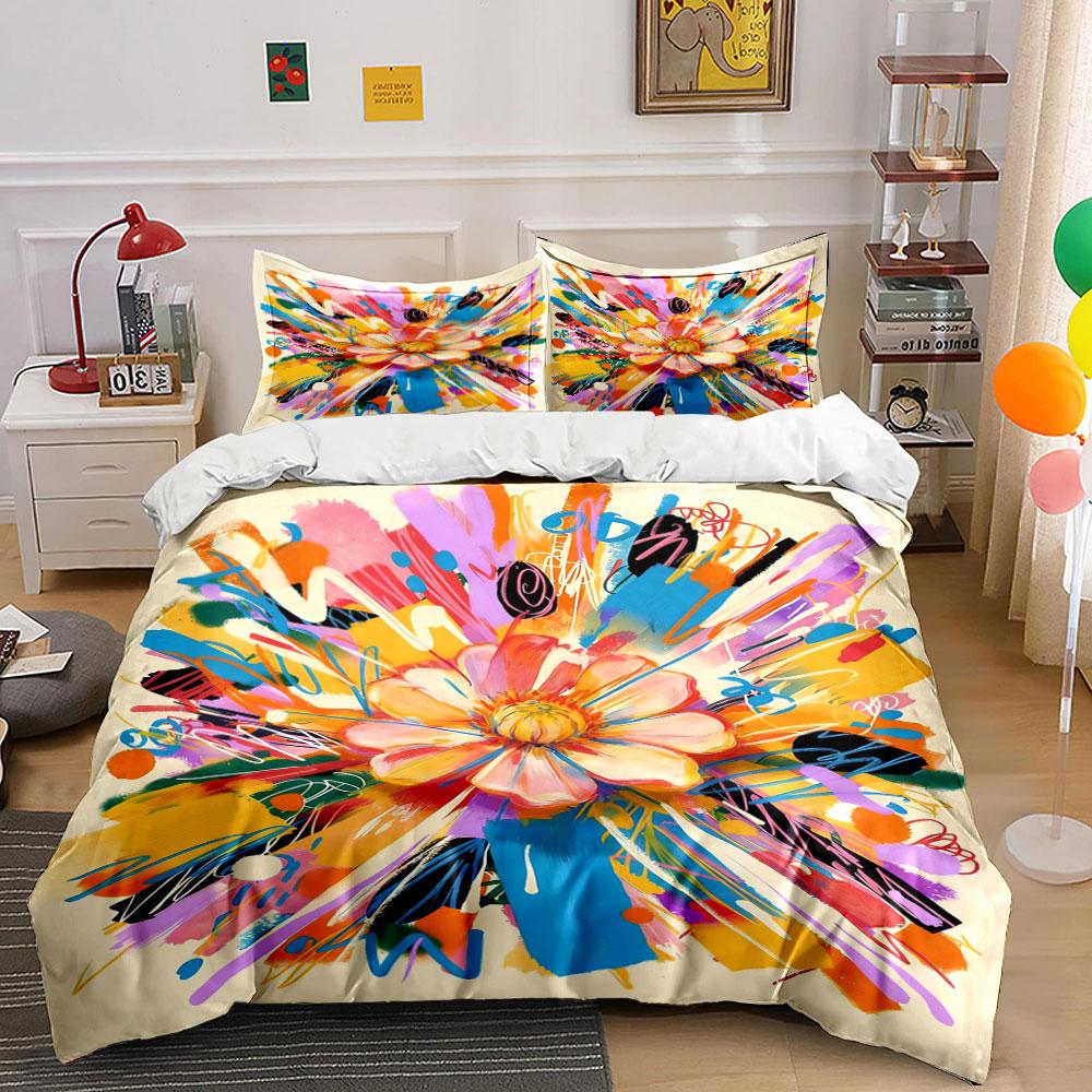 

Multi-colored abstract flower. Bedding sets Duvet cover sets Duvet covers Pillowcases(1 * Duvet Cover 2 * Pillowcases, without duvet insert) 135x200cm