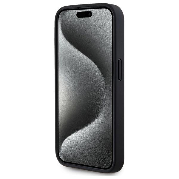 Karl Lagerfeld Klhmp15Lpkhporpk Iphone15 Pro 6.1 Hardcase Czarny/Black Leather Monogram Metal Logo Magsafe
