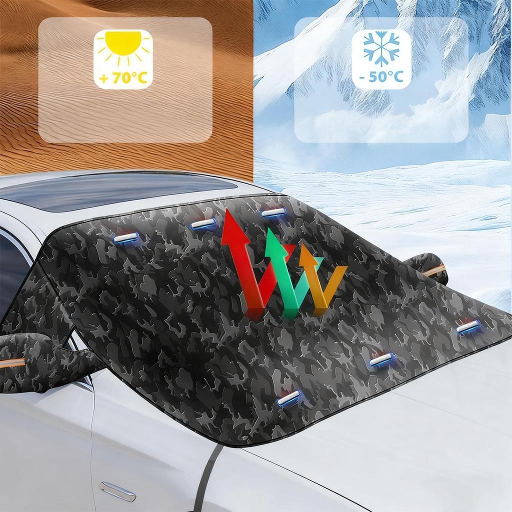 Car Windshield Cover Waterproof Windproof Protector Winter Car Oxford Fabric Ice Rain Cover for Vehicle Motorcycle Sedan Pickup
