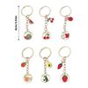 Lovely Keychains Cherry Heart Plant Fruit Keyrings Pendant Designs for Trendy Women And Girls As Friendship Gifts