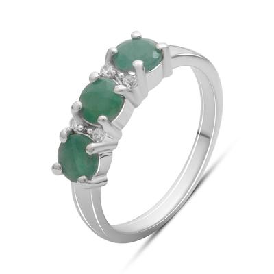 Silberring mit natürlichem Smaragd 1,403 ct, Produktgewicht 3,21 g (2180029)