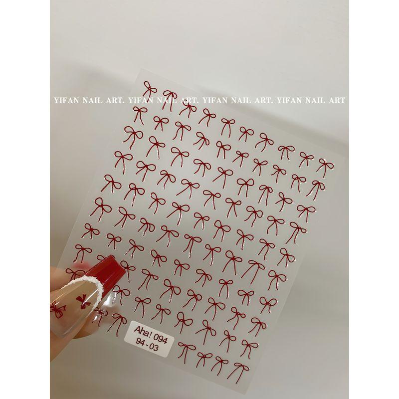 

Yifannail [Ankela Red] Red French Style Bow Ribbon Bowknot Nail Sticker J217 J217-9. [9403 Bows. 1]]